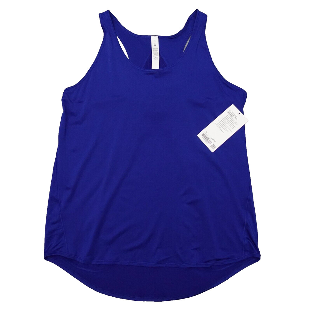 New Lululemon Size 12 Essential Tank Pleated Classic Fit Hip Length LARK Blue